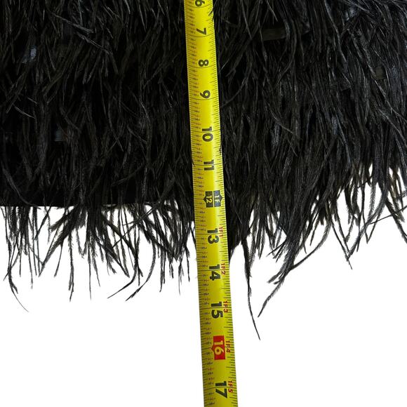 Gianni Bini Black Feather Midnight Glamour Crop Top Women's Size XL NWT  40-31-3 - Picture 5 of 6